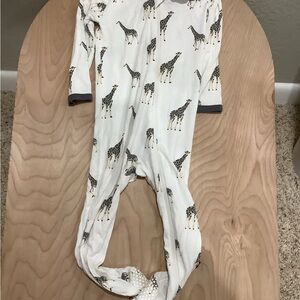 White Baby Onesie with Giraffe Print